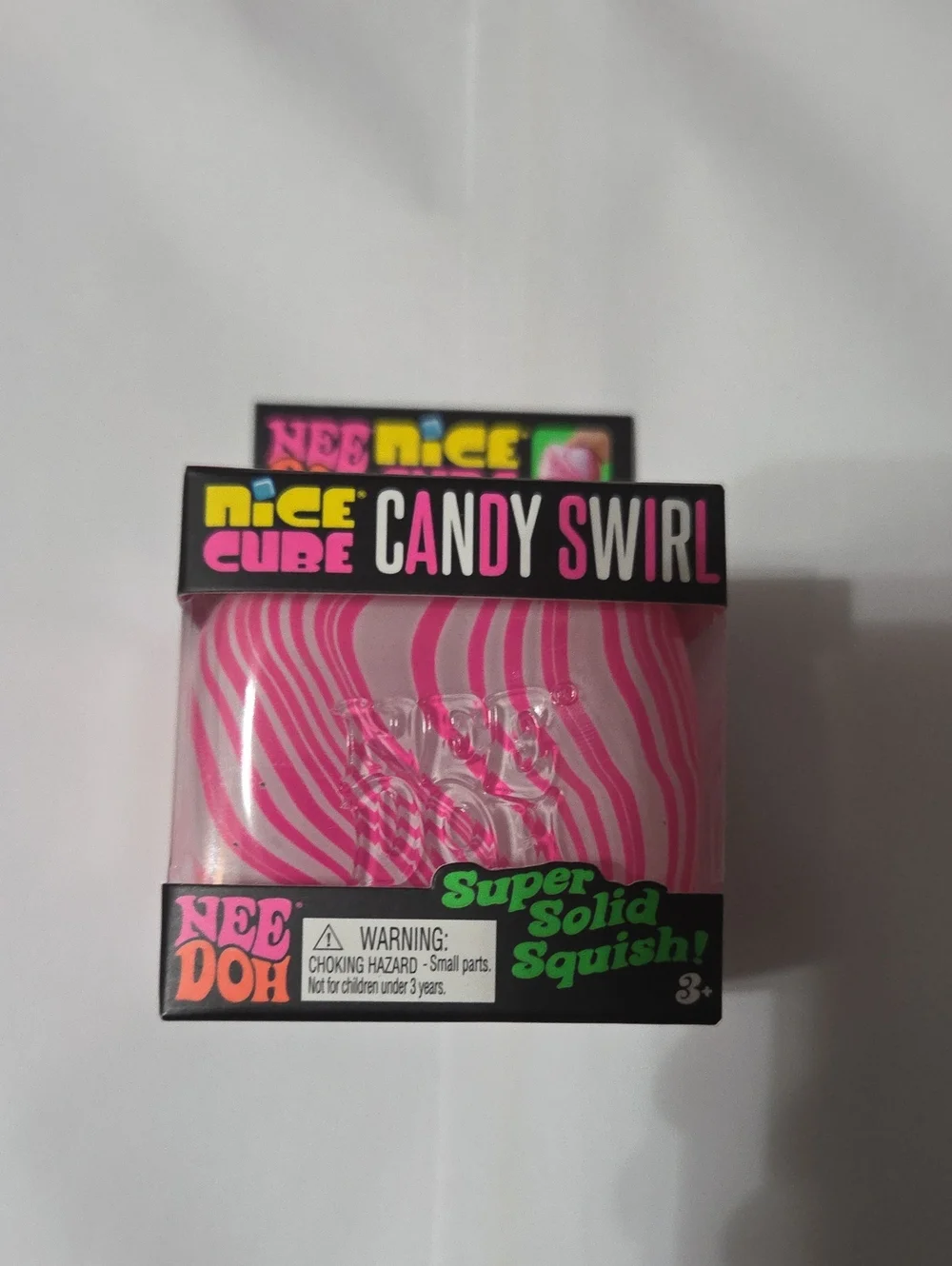 Needoh Nice Cube Candy Swirl Pink Super Solid Squish 26030NAB Authentic